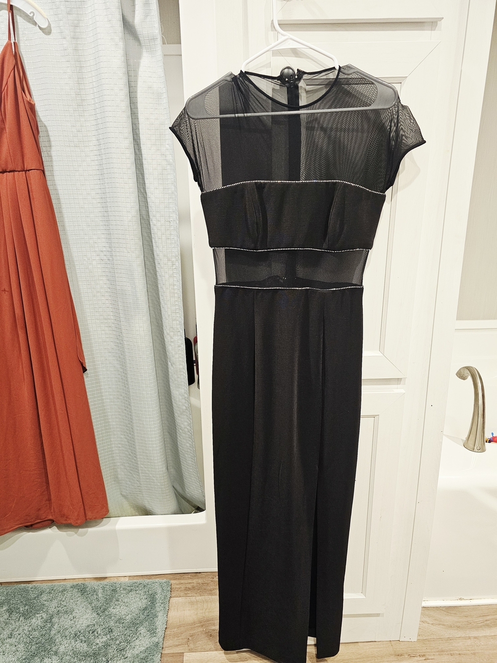 Marc Jacobs Black Mesh-Panel Maxi Dress